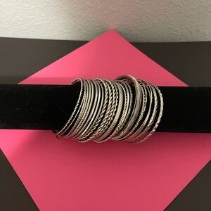 Elegant Silver Bangle Set